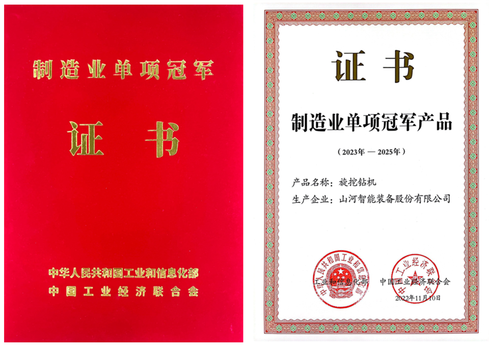 两项单冠，行业唯一！FH至尊智能两款桩工产品同获制造业单项冠军